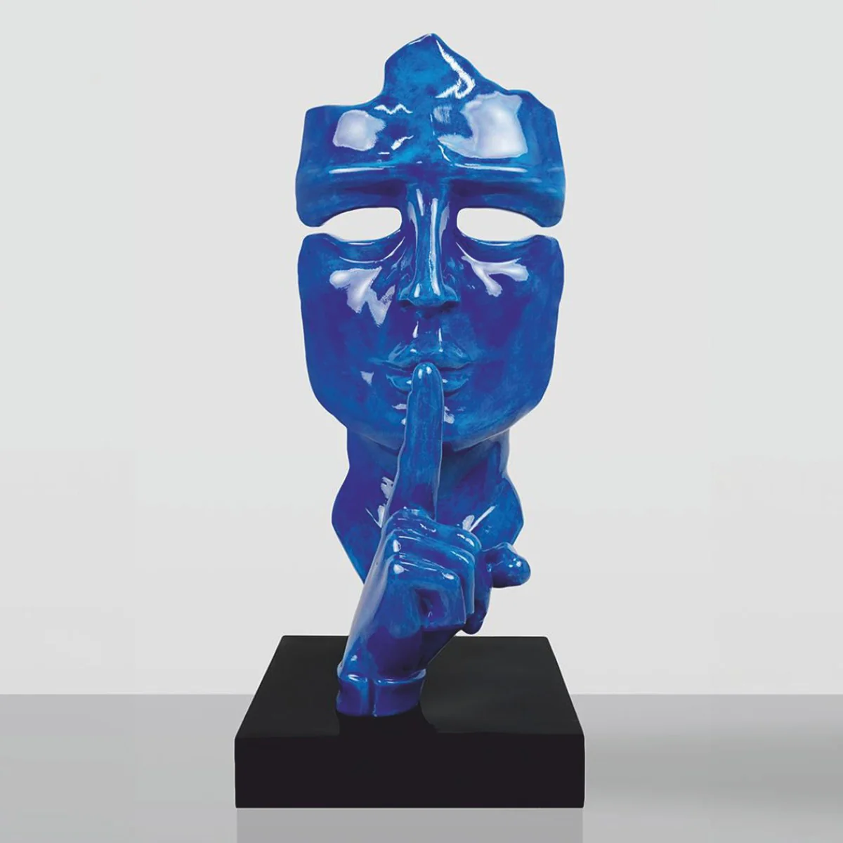 Casa Padrino Escultura Decorativa XXL Azul / Negro Al. 190 cm - Figura Decorativa XXL