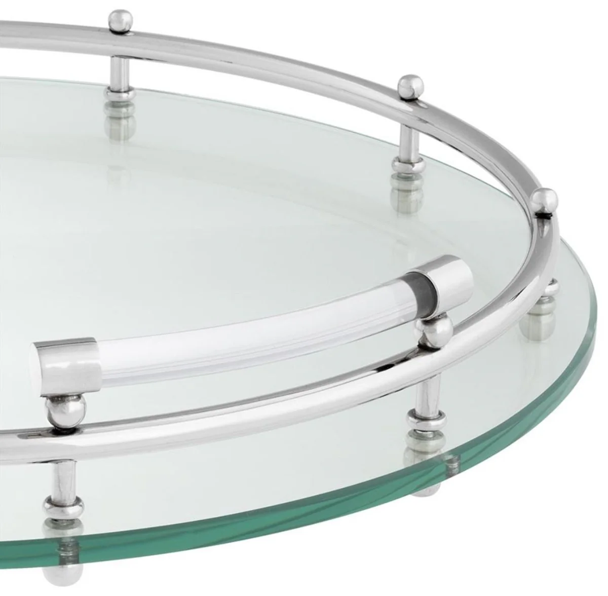 Casa Padrino bandeja / bandeja de servicio de lujo plata ? 40 x H. 7 cm - Accesorios Para la Gastronom¨ªa