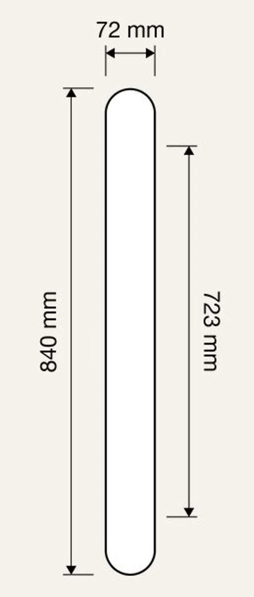 Casa Padrino conjunto de manija de puerta de latón barroco con cristal de Swarovski oro francés 7,2 x 84 cm - Noble y Magnífico