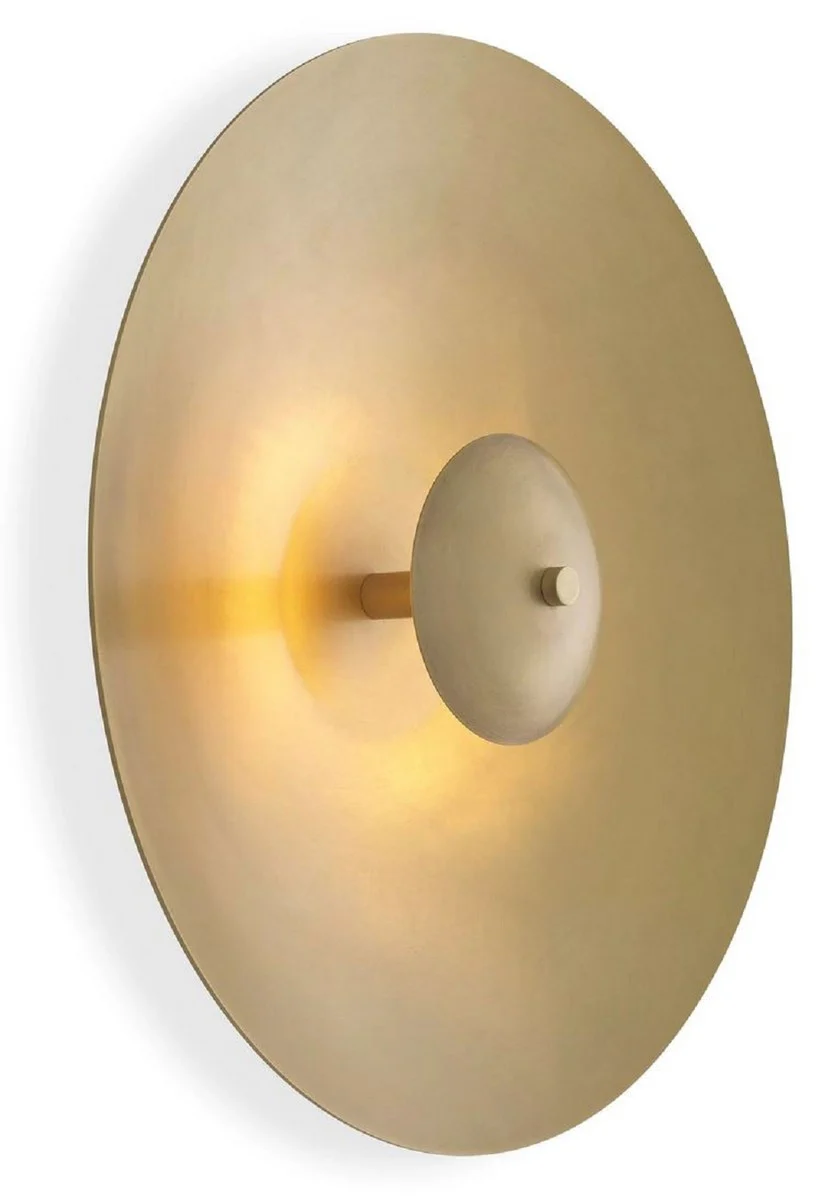 Casa Padrino lámpara de pared LED de lujo latón antiguo Ø 37,5 cm - Lámpara de pared redonda de metal - Lámpara de Pared para Hotel y Restaurante - Colección de Lujo