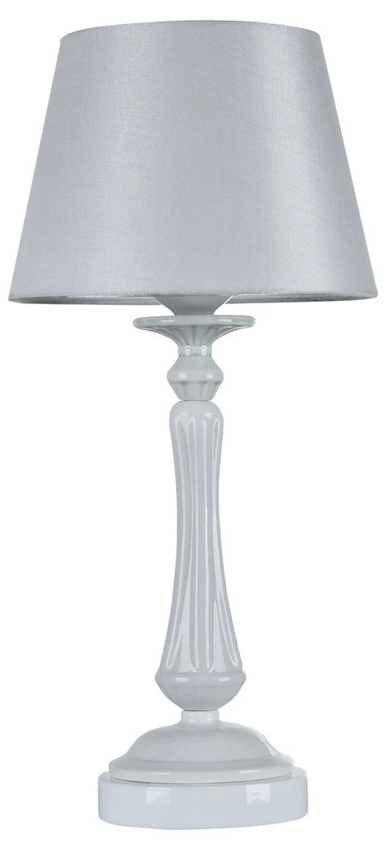 Casa Padrino l¨¢mpara de mesa barroca blanco brillante ? 23 x H. 48 cm - Muebles Art Nouveau