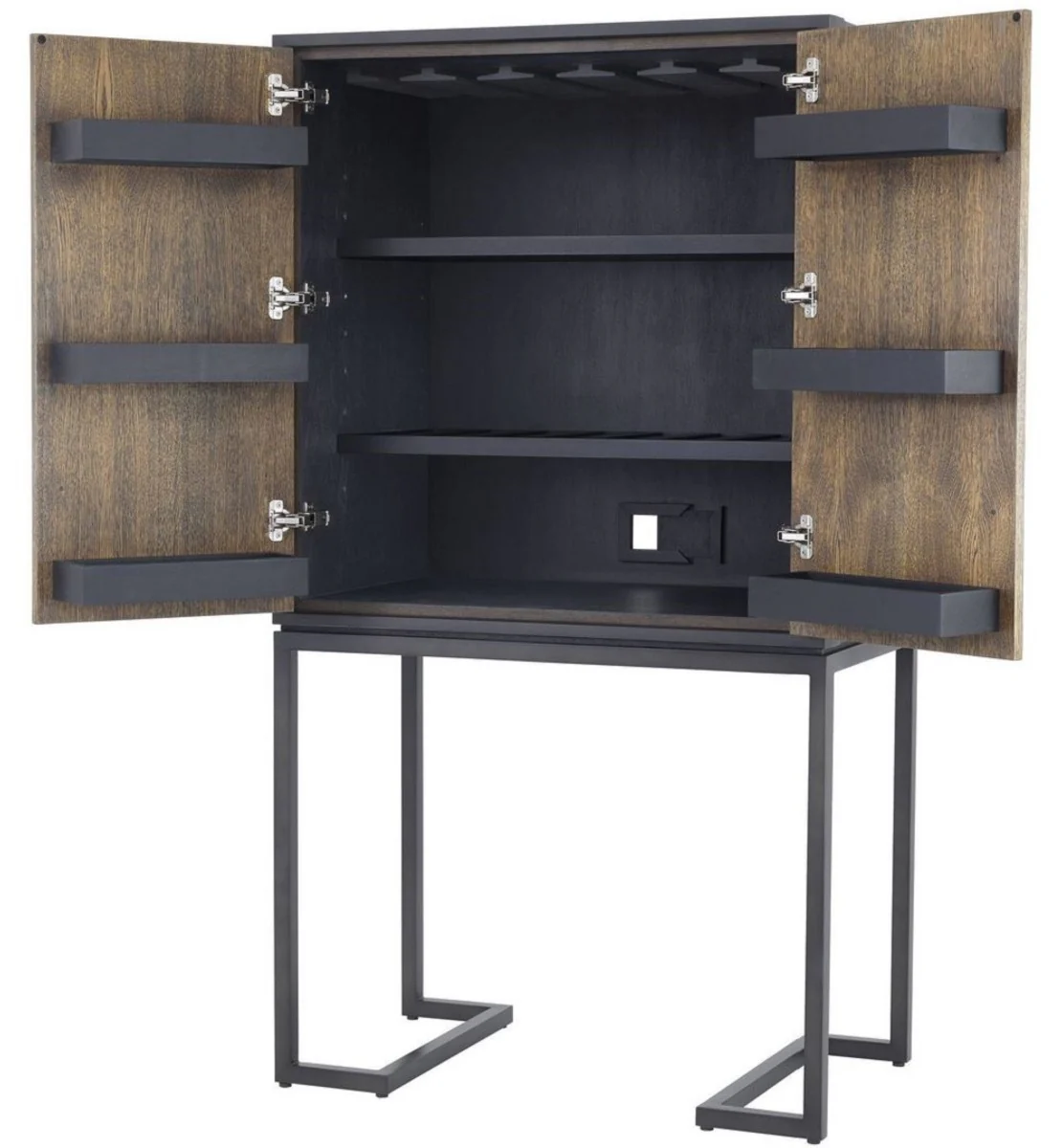 Casa Padrino gabinete de vino de lujo con 2 puertas marr¨®n / marr¨®n oscuro / negro 95 x 58 x H. 168.5 cm - Muebles de Bar - Calidad de Lujo