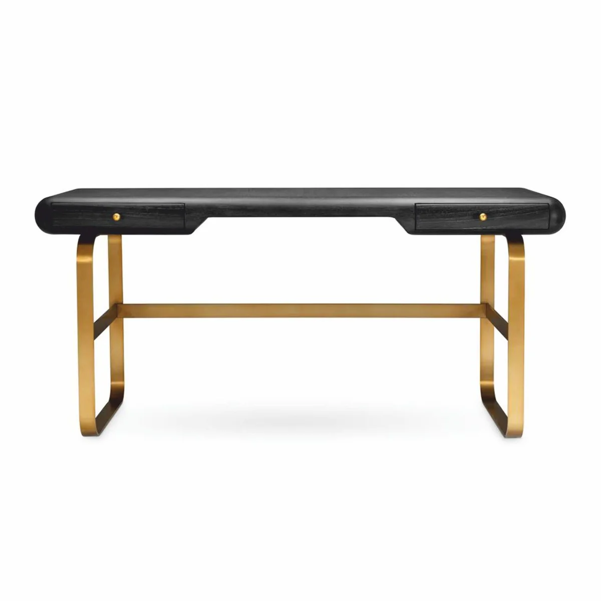 Casa Padrino escritorio de lujo con 2 cajones negro gris / lat¨®n 165 cm - Muebles de oficina