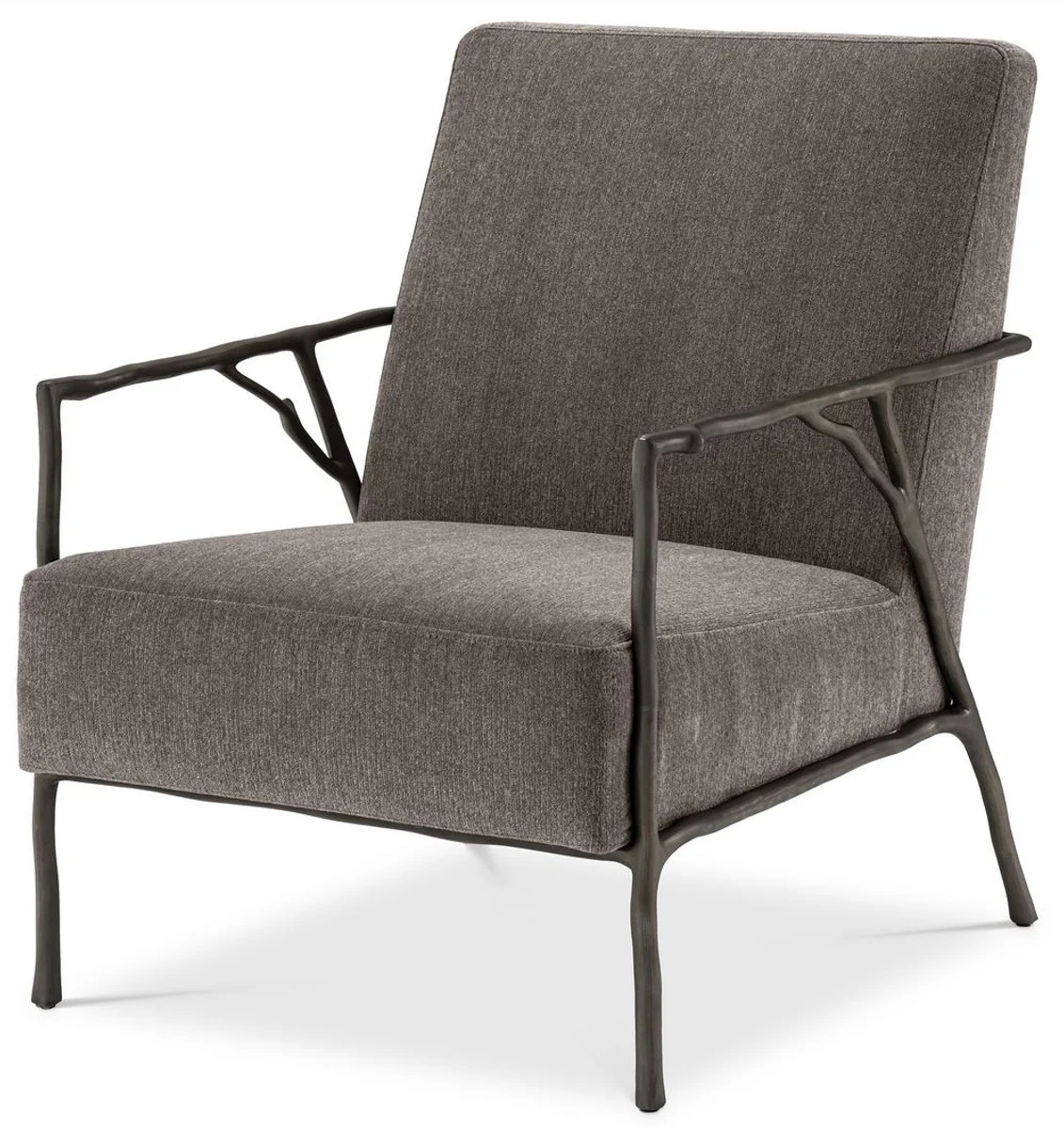 Casa Padrino sill¨®n de lujo gris marr¨®n / bronce 63 x 81 x A. 82 cm - Sill¨®n de Sal¨®n - Sill¨®n de Hotel - Muebles de Lujo