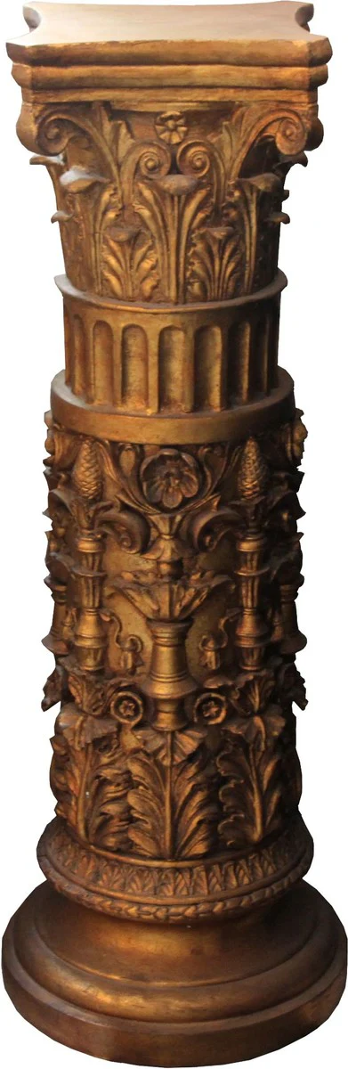 Casa Padrino, columna barroca dorada 103 x 37 cm - columna de estilo antiguo