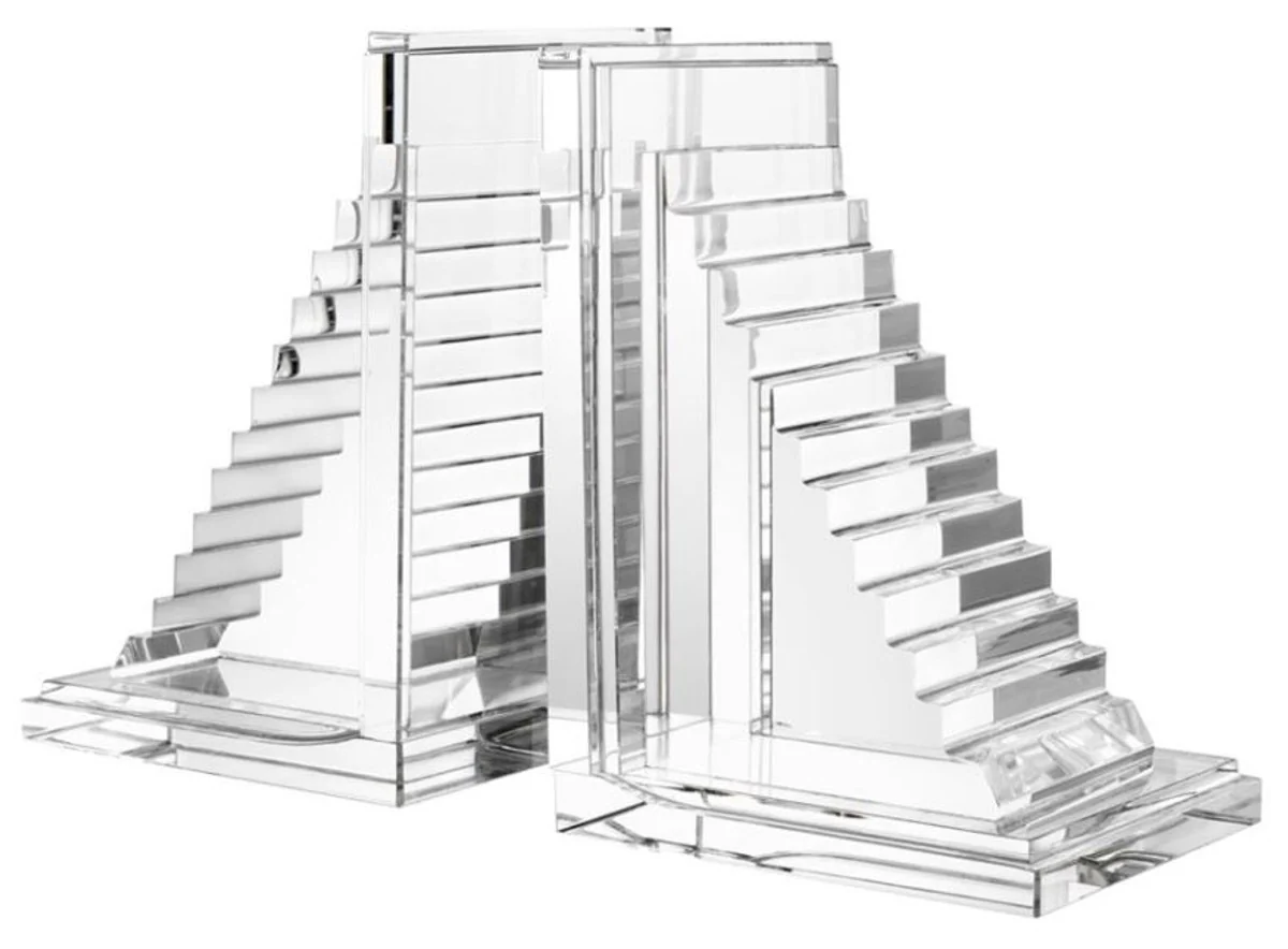 Sujetalibros de vidrio de cristal diseñador Casa Padrino juego de 2 - decoraciones del hotel de lujo