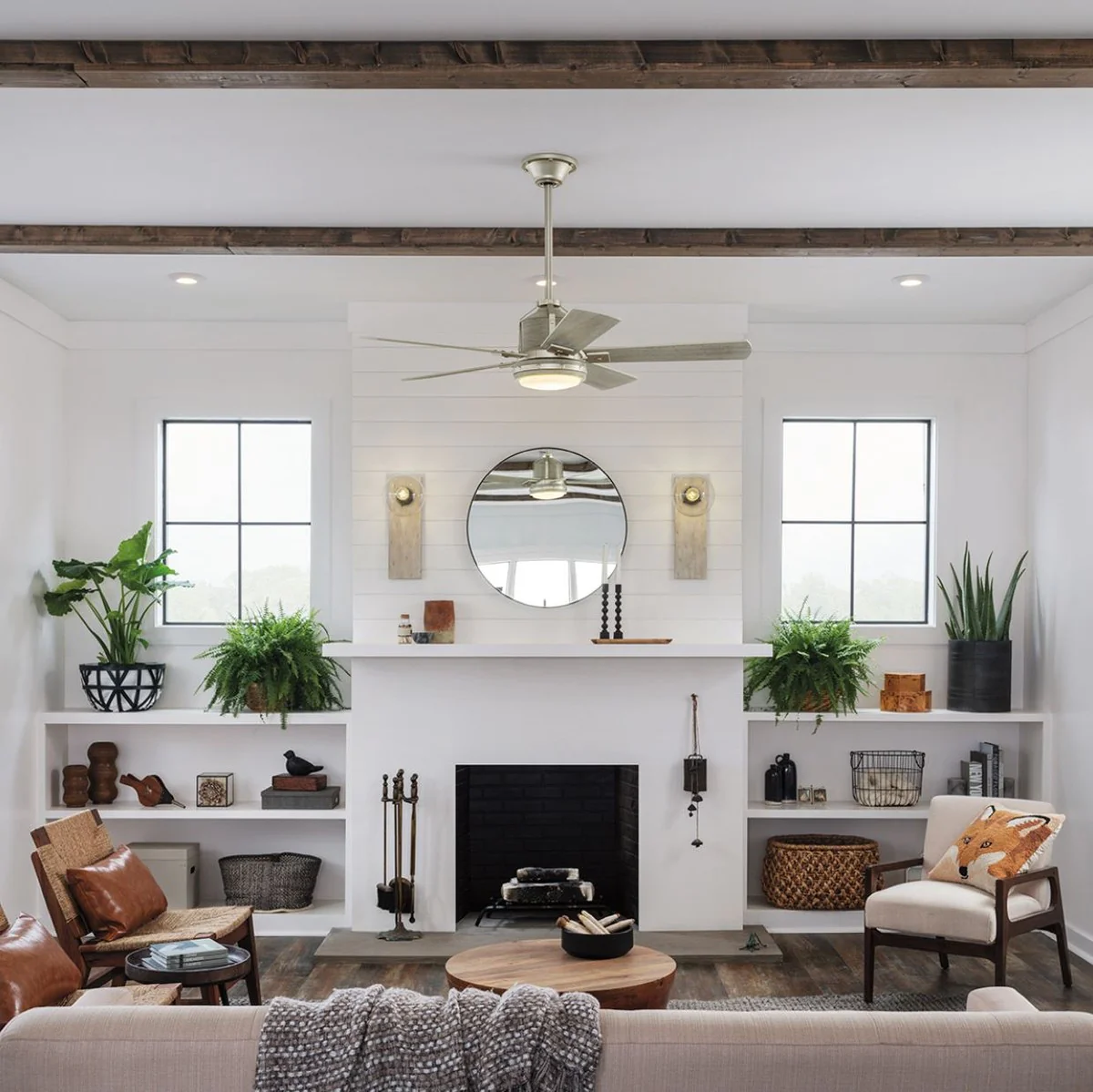 Casa Padrino ventilador de techo de lujo plata / gris 132 x A. 43 cm - Ventilador moderno regulable con iluminación LED y control remoto - Accesorios de Lujo