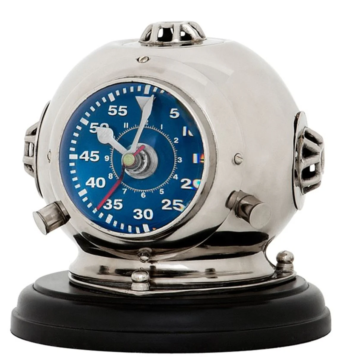 Casa Padrino reloj de dise?o del casco del salto sobre un pedestal de 18 x H. 19 cm - reloj de escritorio de lujo