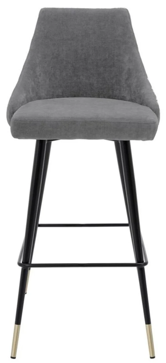 Casa Padrino luxury bar chair gray / black 47 x 52 x H. 101 cm - Luxury Bar Furniture