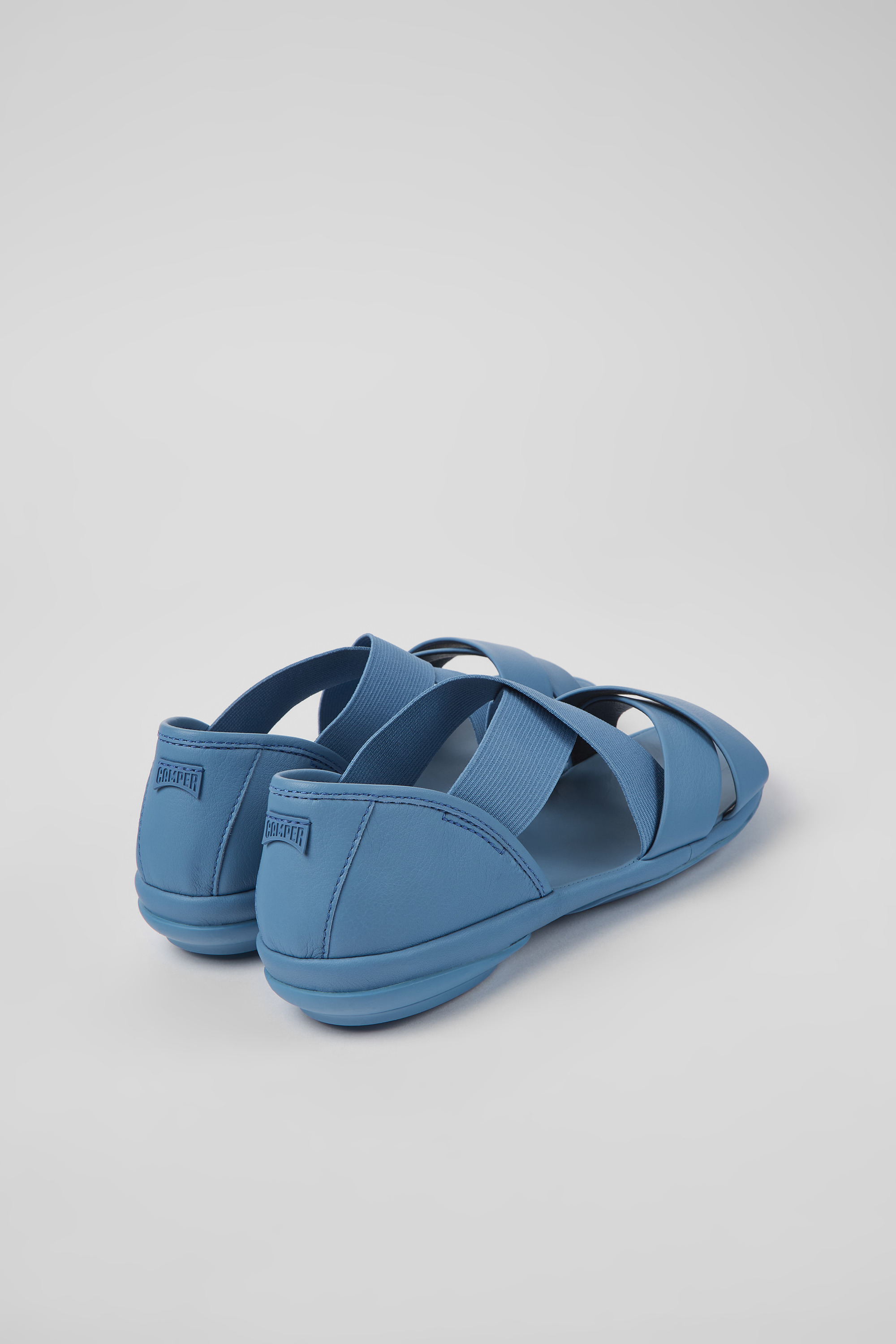 Right - Blue leather sandals for women
