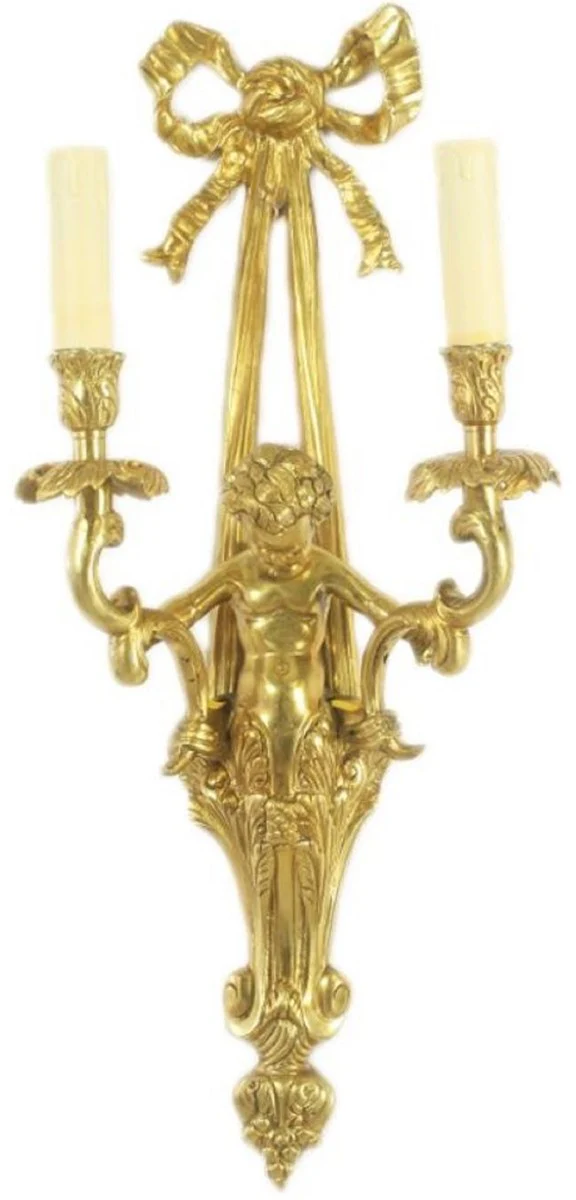 Casa Padrino conjunto de lámparas de pared barrocos oro / blanco 25 x 15 x A. 55 cm - Magníficas lámparas de pared barrocos para hoteles y restaurantes - Luces Barrocas