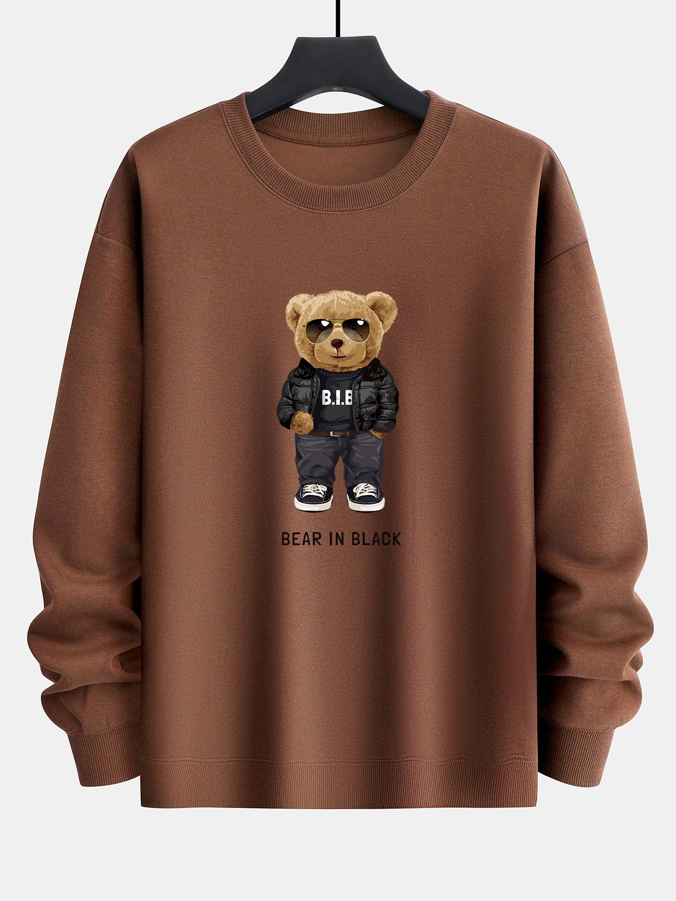 Bear In Black Print Relax Fit Sweatshirt
