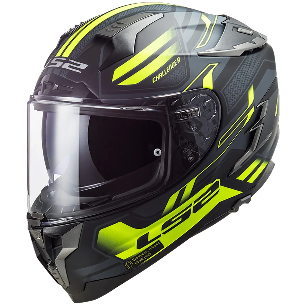 CASCO LS2 FF327 CHALLENGER SPIN - AZUL / AMARILLO