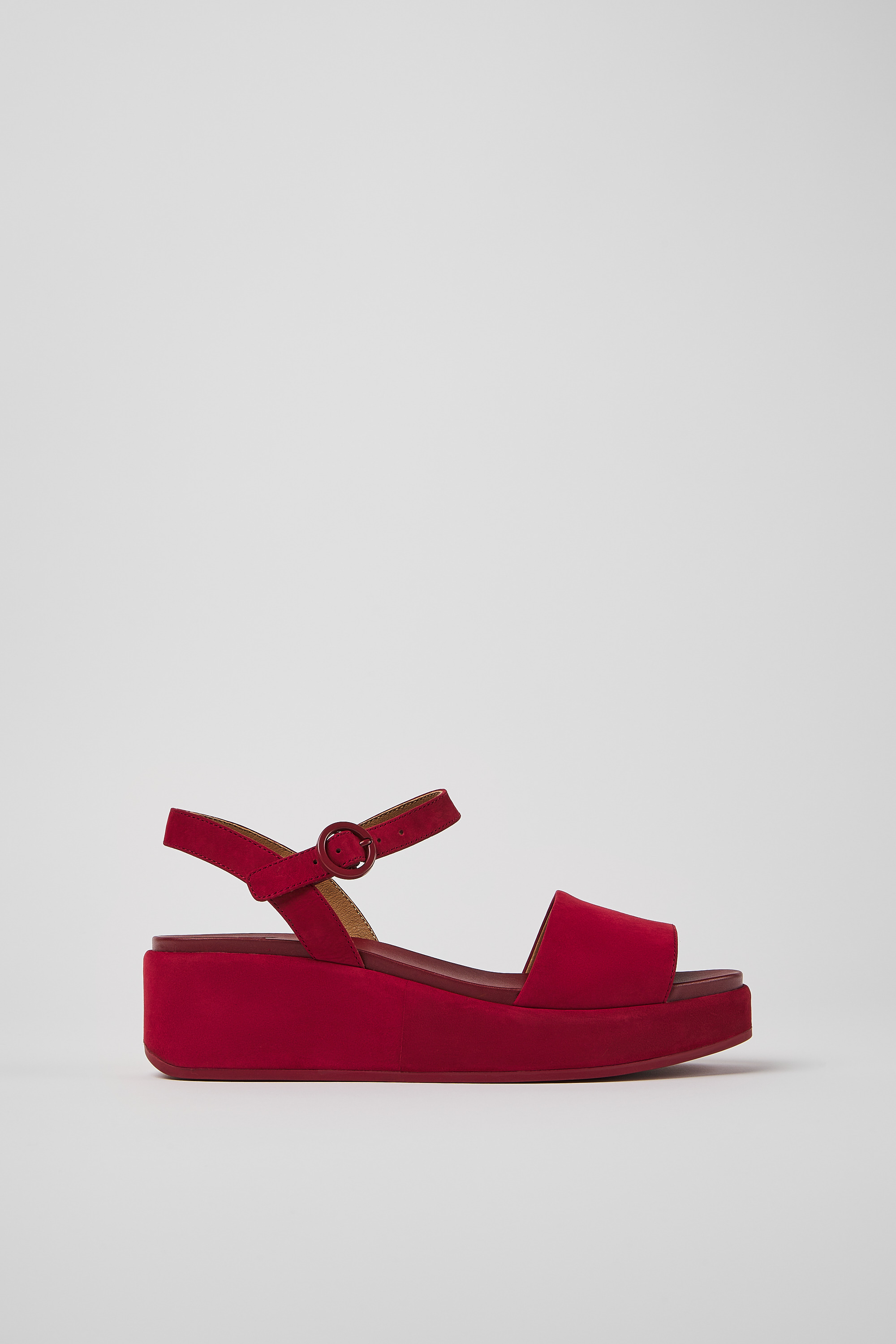 Misia - Burgundy nubuck sandals for women