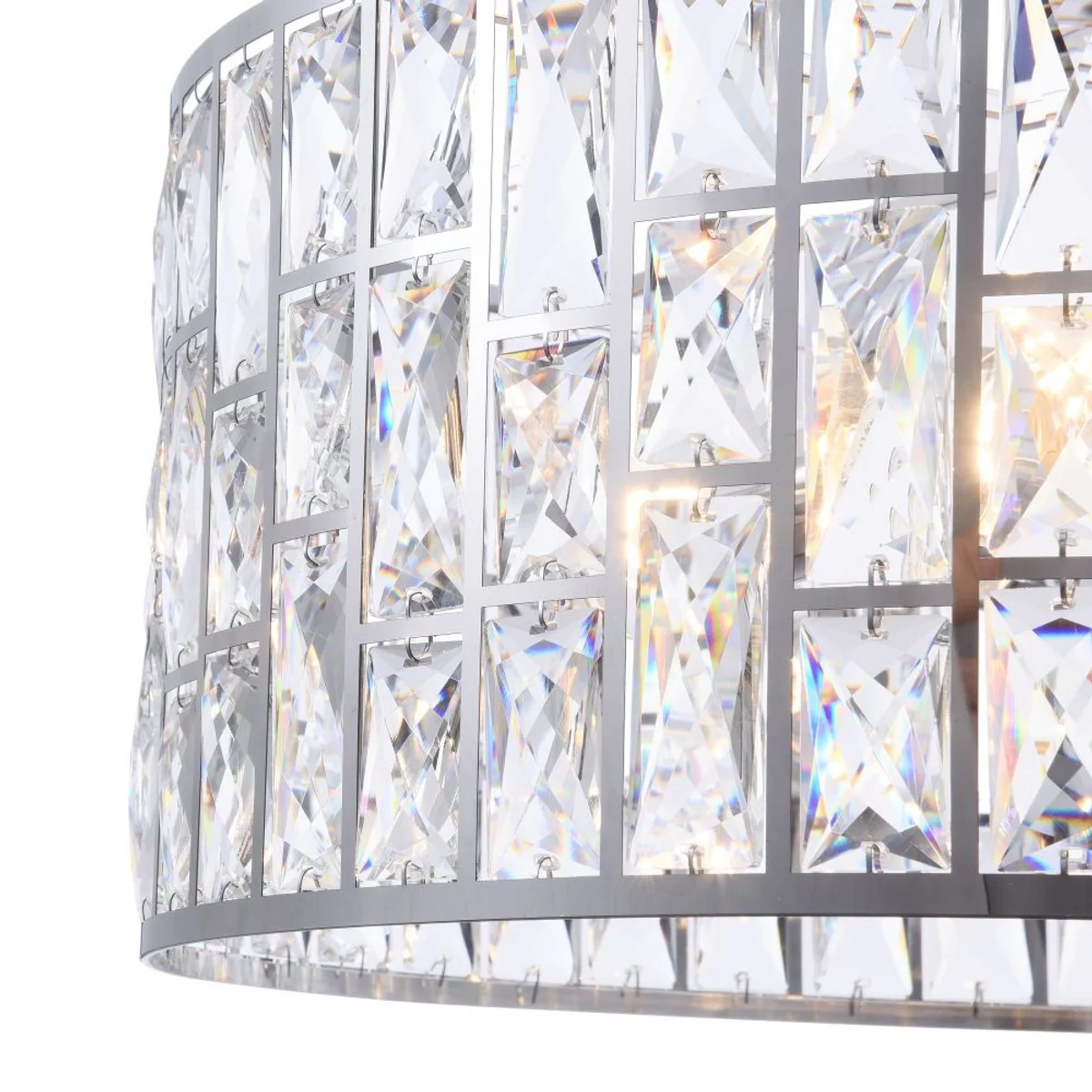 Casa Padrino Araña de Lujo Plata Ø 50 x H. 21,2 cm - Elegante Araña con Cristal