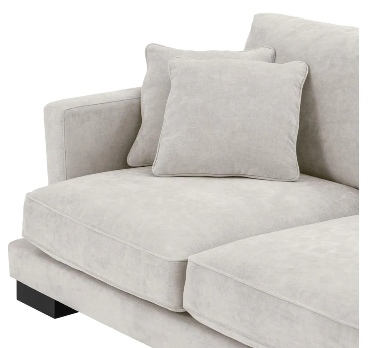 Casa Padrino sof¨¢ de la sala de estar de lujo colores arena / negro 284 x 110 x H. 85 cm - Colecci¨®n de Lujo