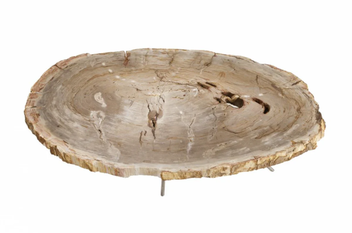 Casa Padrino Art Deco luxury coffee table petrified wood - living room coffee table - Limited Edition