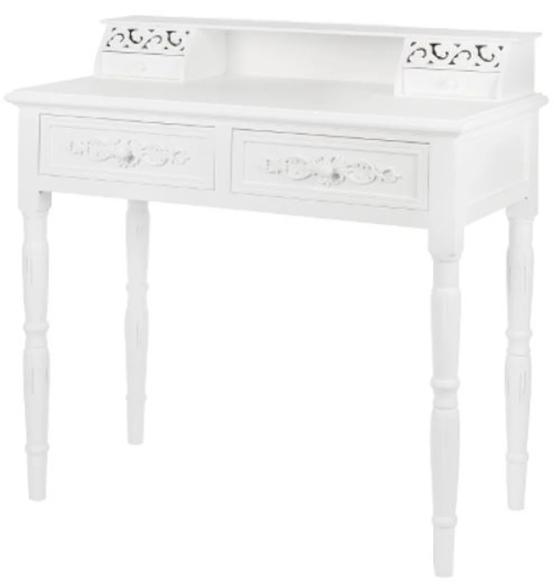 Casa Padrino escritorio de estilo campestre blanco antiguo 95 x 45 x H. 87 cm - Muebles de Estilo Campestre en un Aspecto Elegante y Descuidado