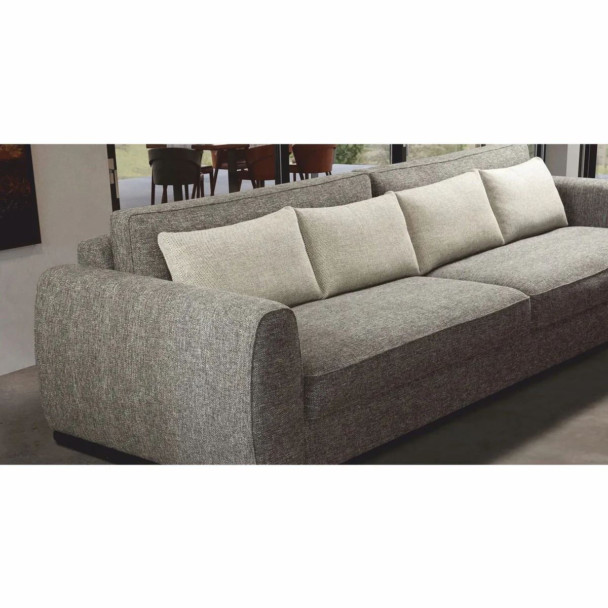 Casa Padrino Sof¨¢ de Lujo Gris / Negro 337 cm - Muebles de Lujo para Sala de Estar y Hotel