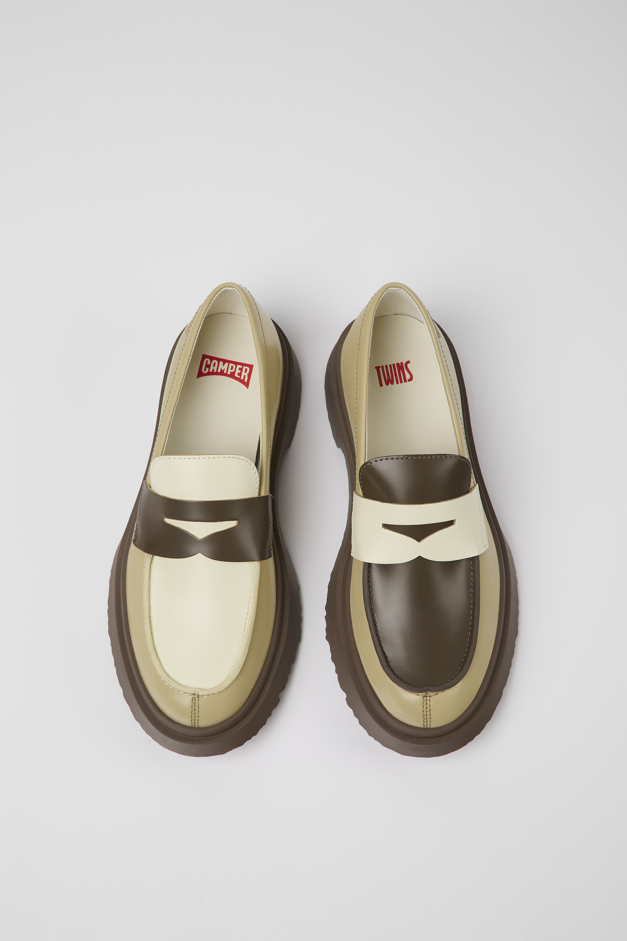 Twins - Multicolored leather loafers for women