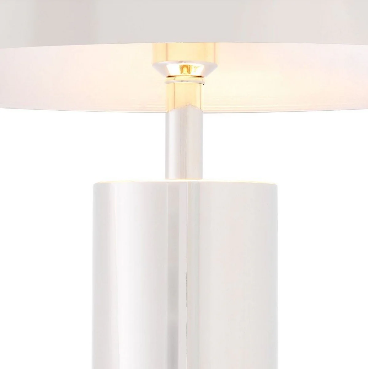 Casa Padrino lámpara de mesa de lujo plata / negro Ø 50 x A. 70 cm - Lámpara de Mesa con Pantalla de Metal Redonda