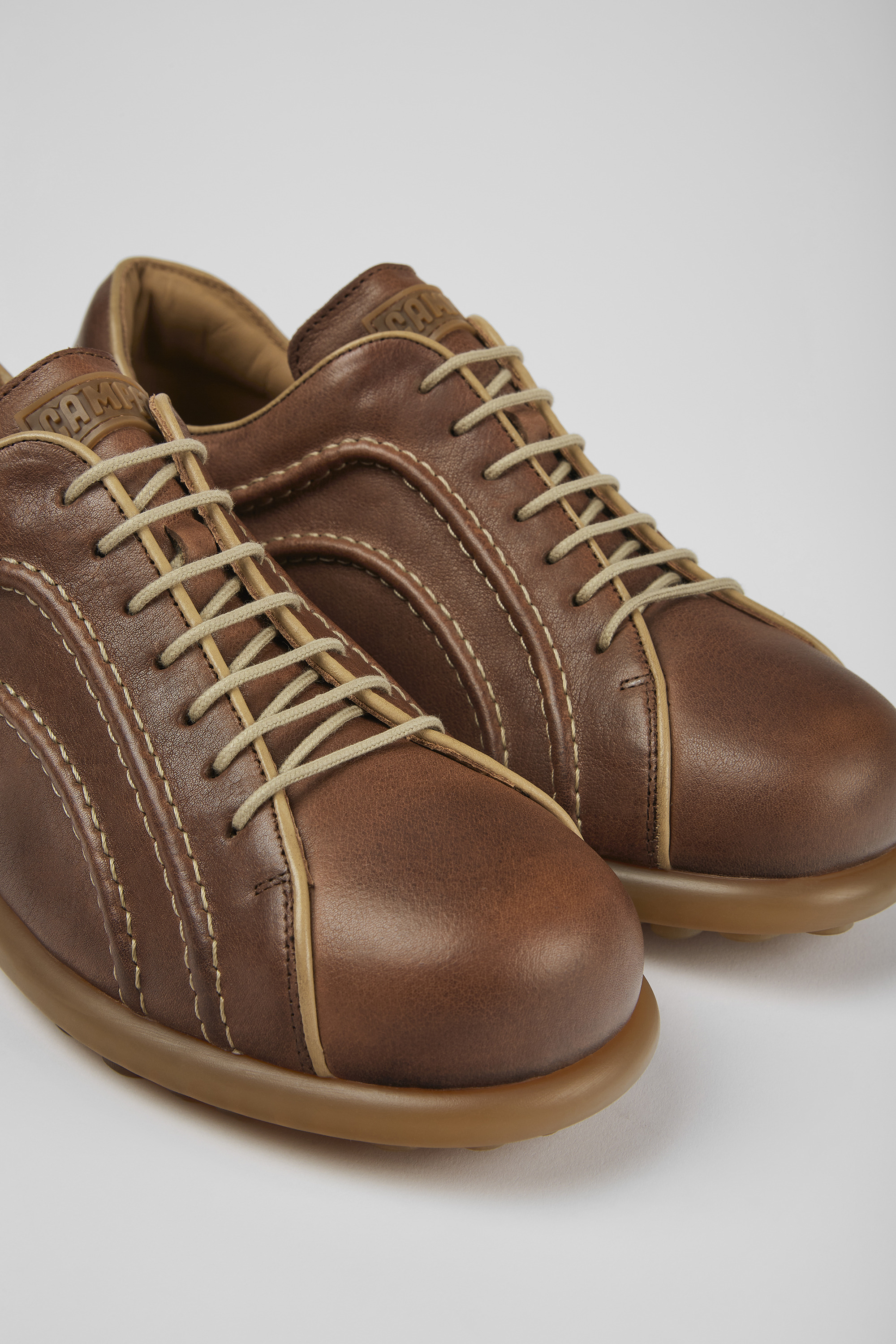 Pelotas - Brown vegetable tanned leather  shoes for men