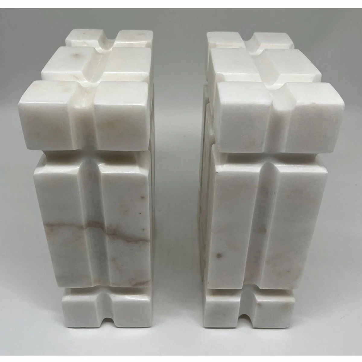 Casa Padrino conjunto de sujetalibros decorativos de m¨¢rmol de lujo blanco - Accesorios decorativos