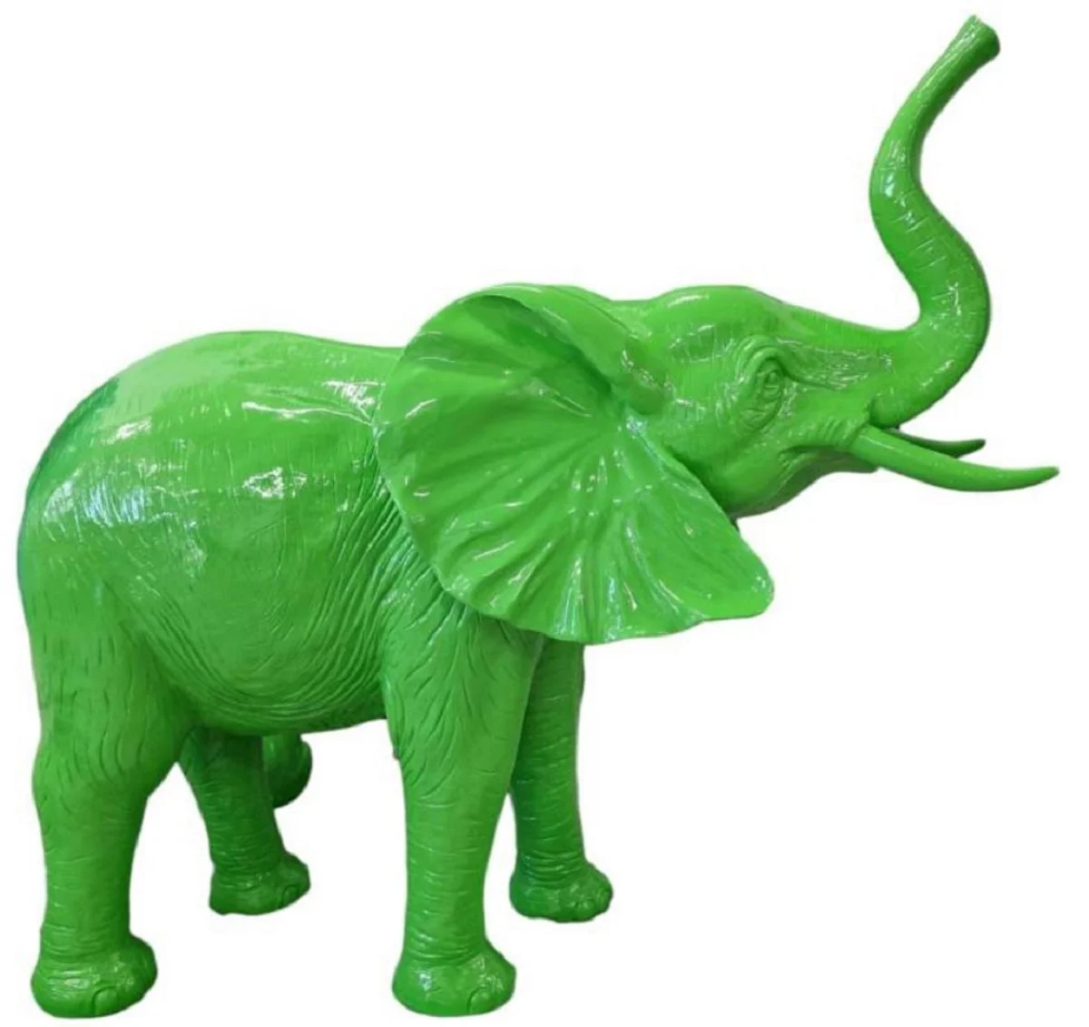 Casa Padrino escultura decorativa de lujo elefante verde 160 x 66 x A. 160 cm - Figura decorativa grande - Escultura decorativa XXL - Esculturas y figuras decorativas XXL de lujo