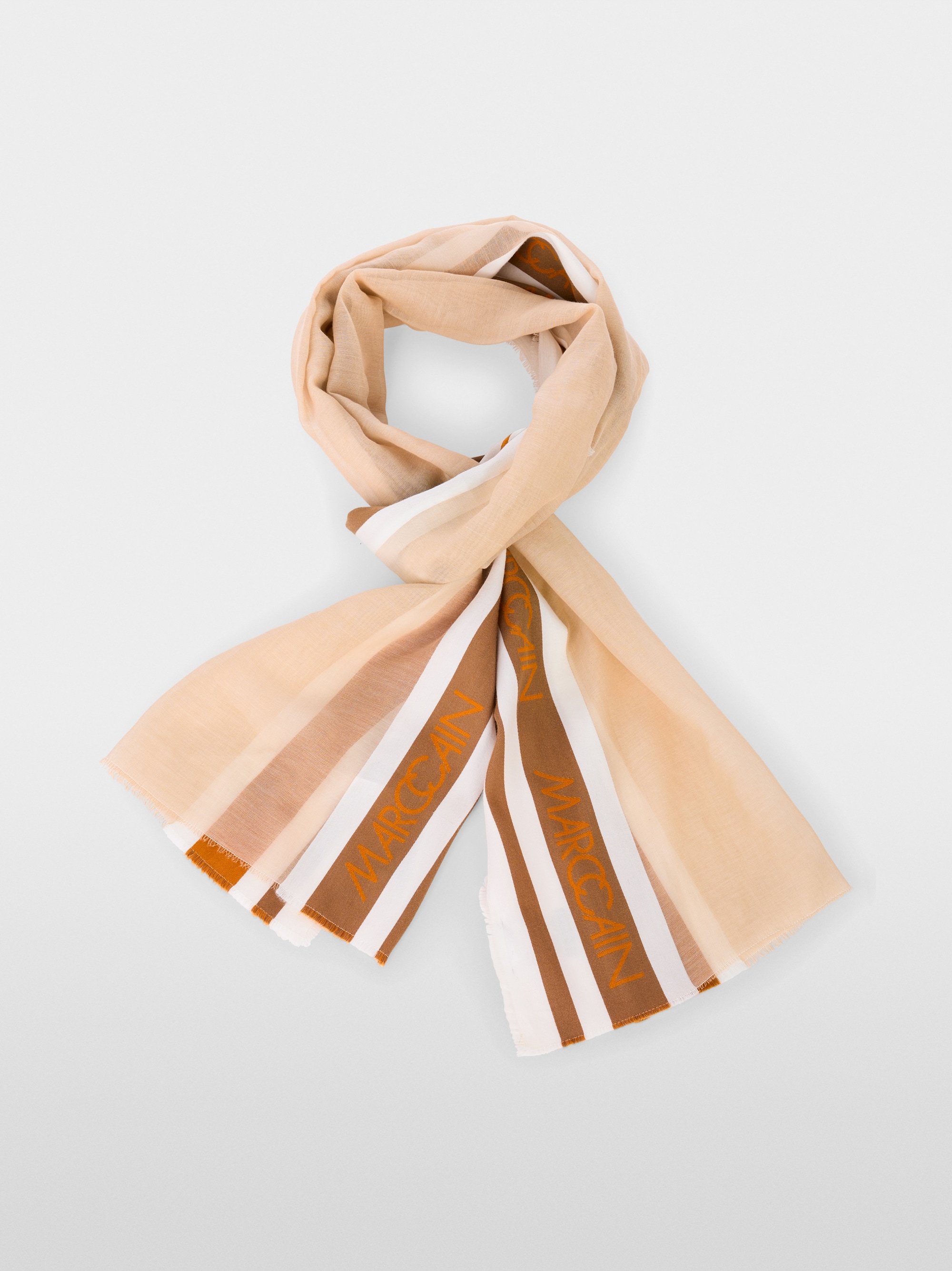 Marc-Cain Striped scarf made from pure cotton