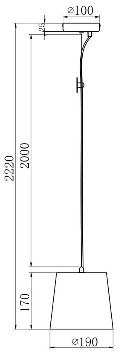 Casa Padrino Hanging Lamp Gray Ø 19 x H. 17 cm - Modern Pendant Lamp with Concrete Lampshade