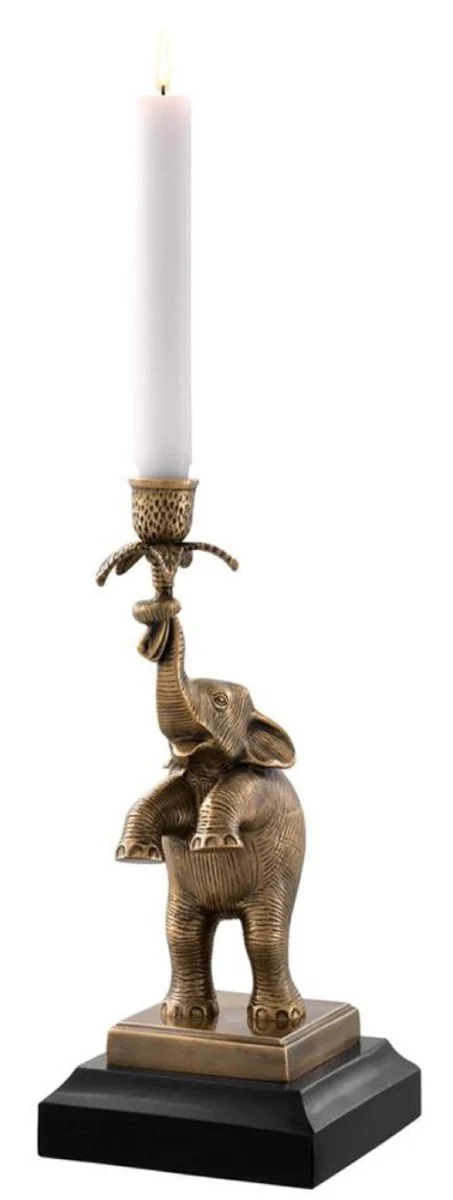 Casa Padrino candelabro de lujo elefante lat¨®n vintage / negro 17 x 14 x H. 32 cm - Calidad de Lujo