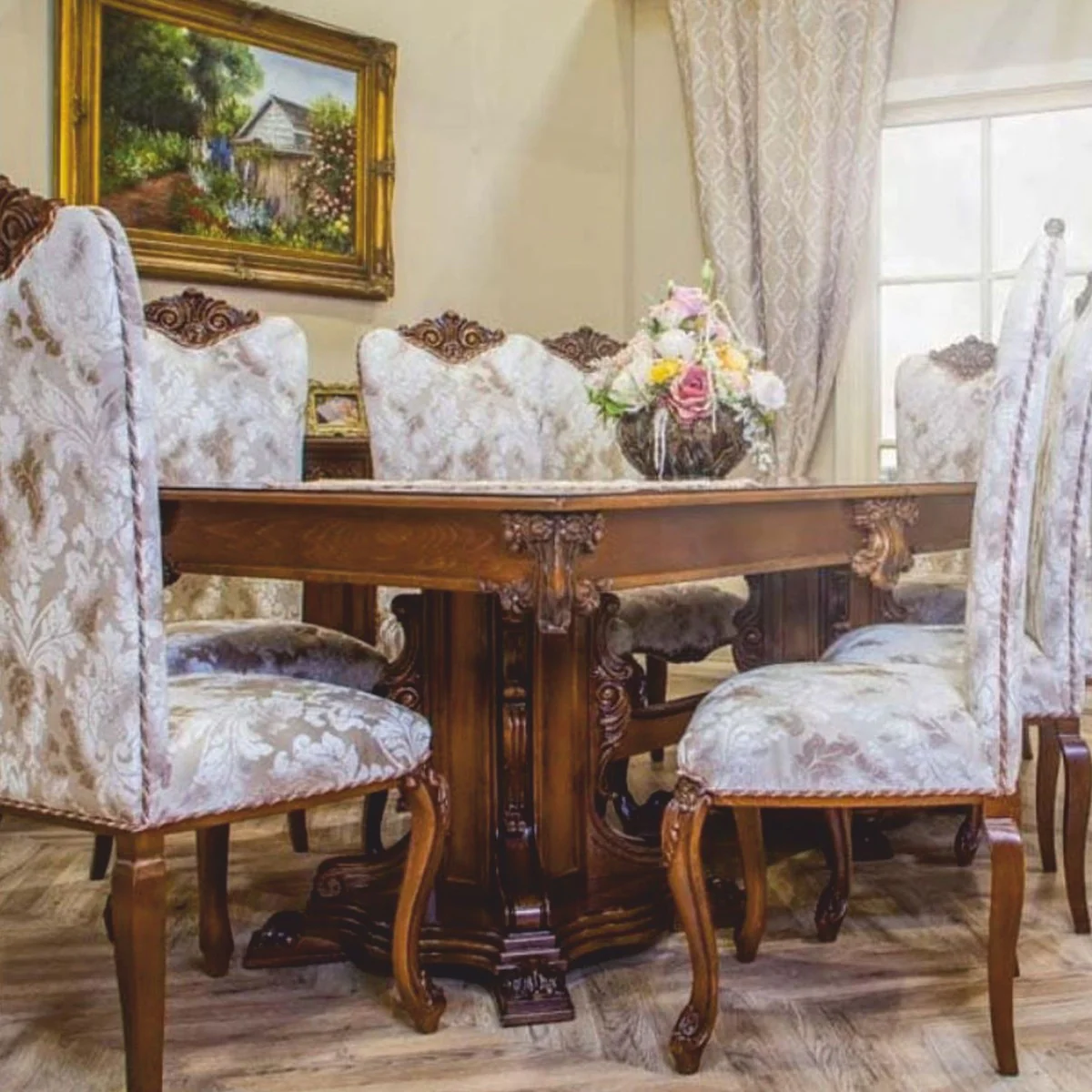 Casa Padrino mesa de comedor barroco de lujo marr¨®n oscuro 310 cm - Muebles de comedor barrocos