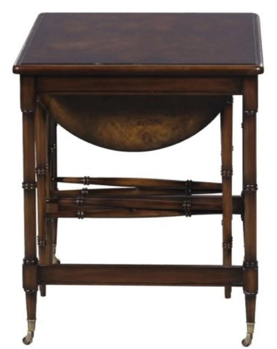 Casa Padrino conjunto de mesa auxiliar de lujo marrón / marrón oscuro 48 x 48 x H. 59 cm - Muebles para Hoteles