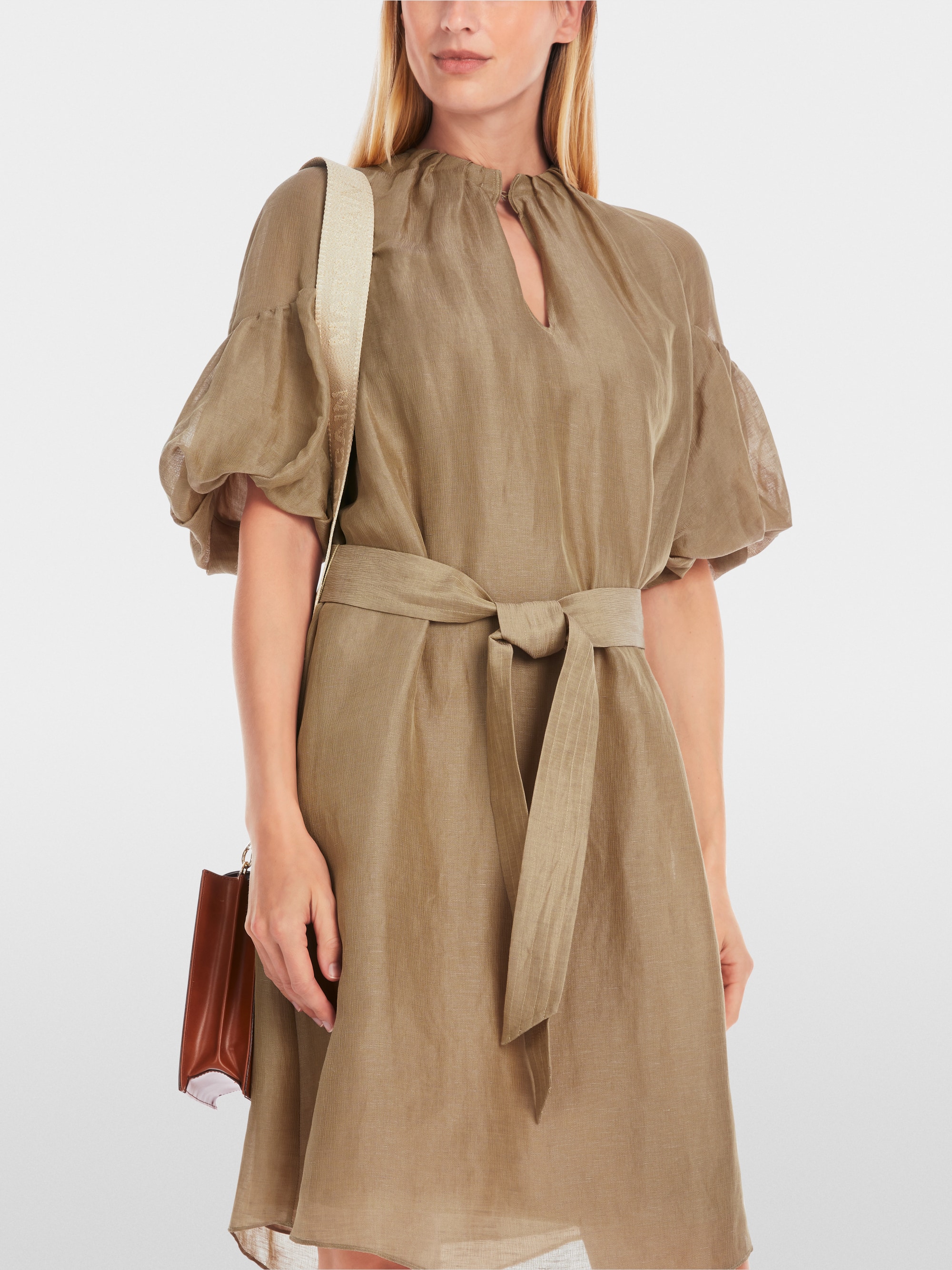 Marc-Cain Plain mini dress with balloon sleeves