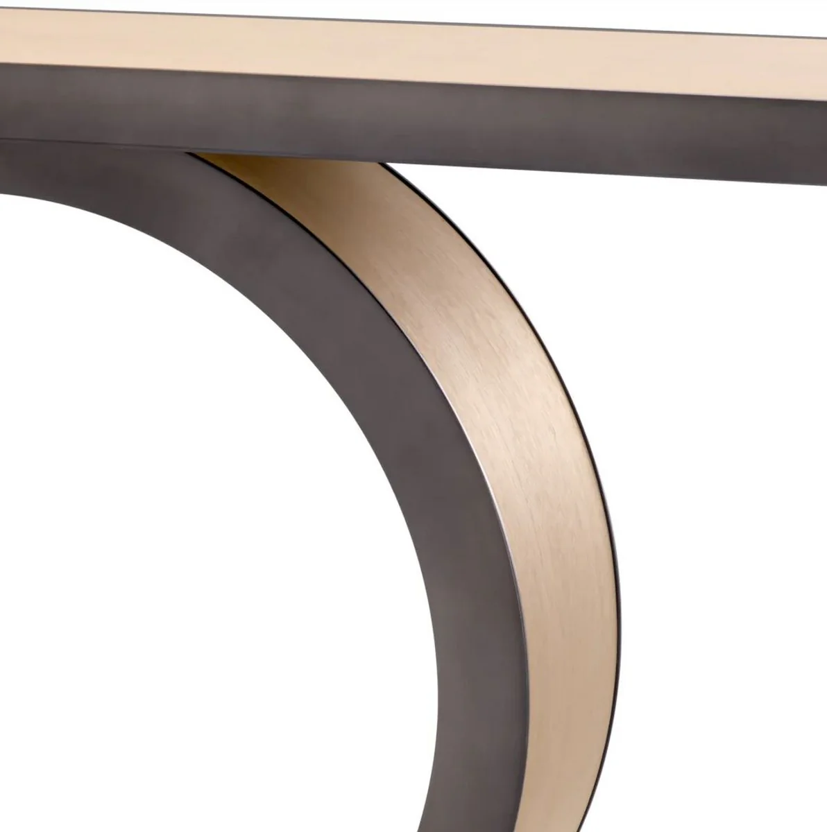 Casa Padrino consola de lujo natural / bronce 130 x 30 x A. 76,5 cm - Consola rectangular de madera maciza - Muebles de lujo - Muebles de sal¨®n - Interiores de lujo