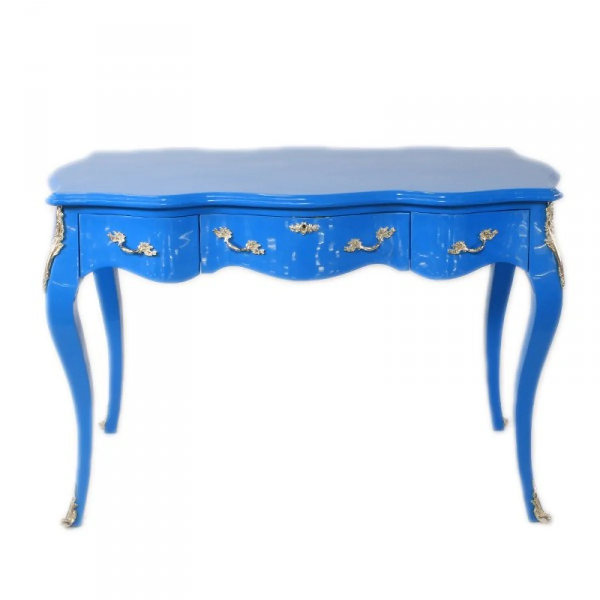 Casa Padrino Baroque Desk Secretary / Console Blue 120 x 60 x H80 cm - luxury furniture