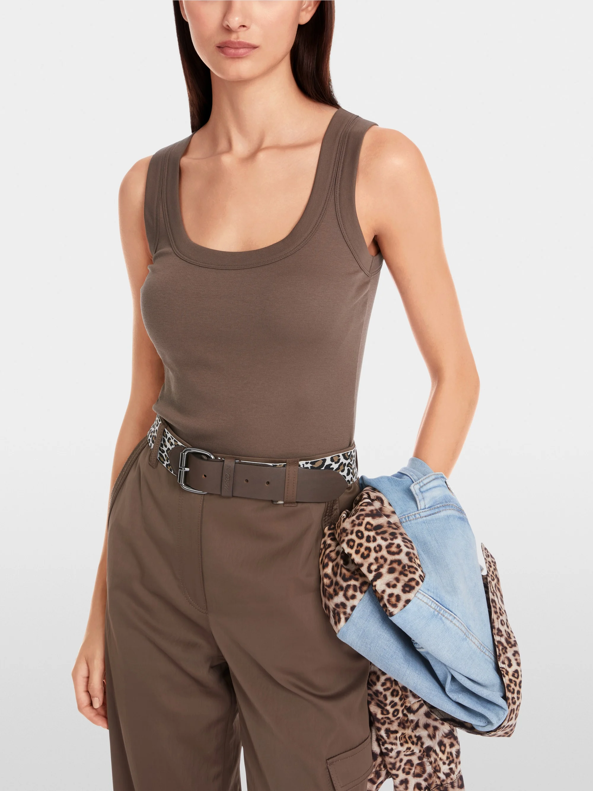 Marc-Cain Sleeveless top in cotton rib