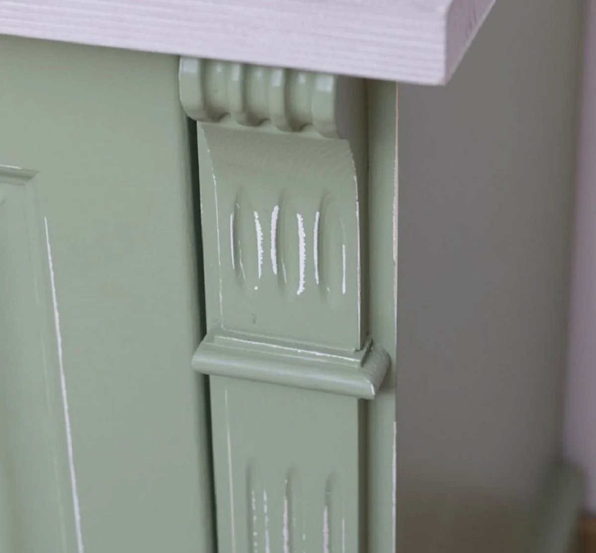 Casa Padrino armario de TV de estilo campestre verde / gris 160 x 46 x A. 60 cm - Aparador de madera maciza - Muebles de salón de estilo campestre