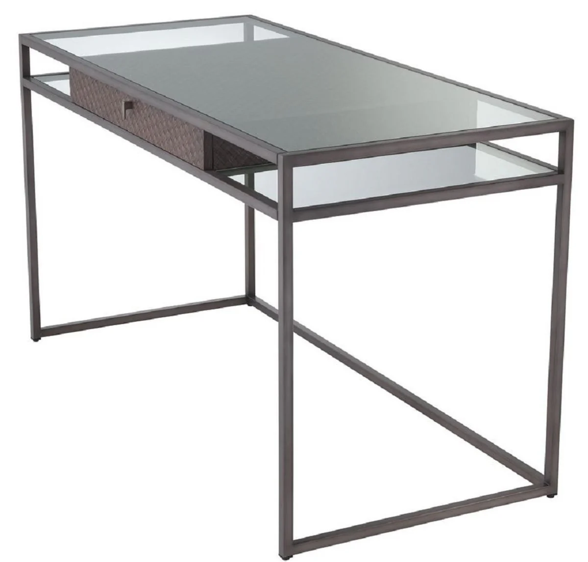 Casa Padrino escritorio de lujo con caj¨®n bronce 135 x 60 x H. 75,5 cm - Calidad de Lujo - Muebles de Oficina de Lujo