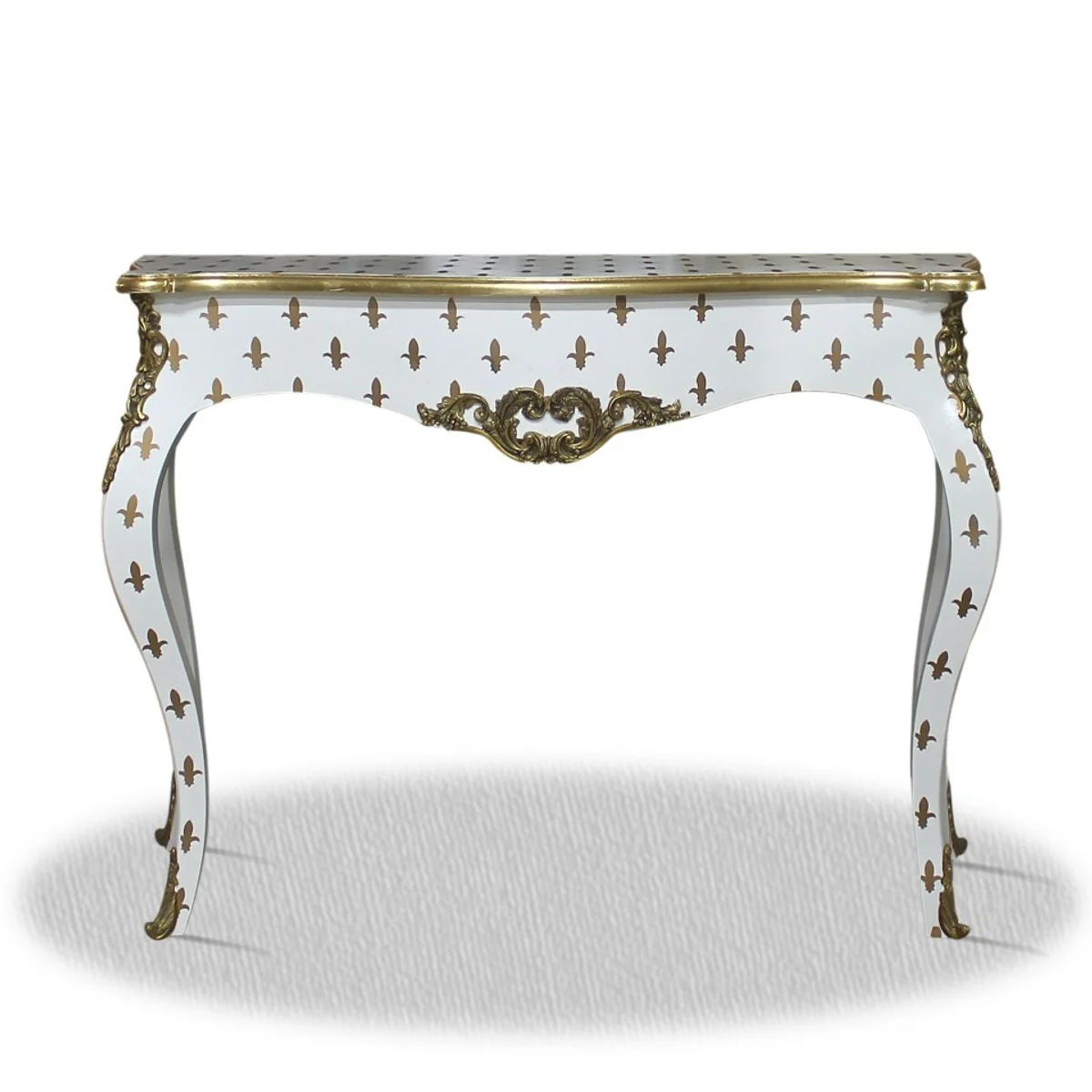 Casa Padrino baroque console white gold 100 x 40 x H. 85 cm - Baroque Console Table