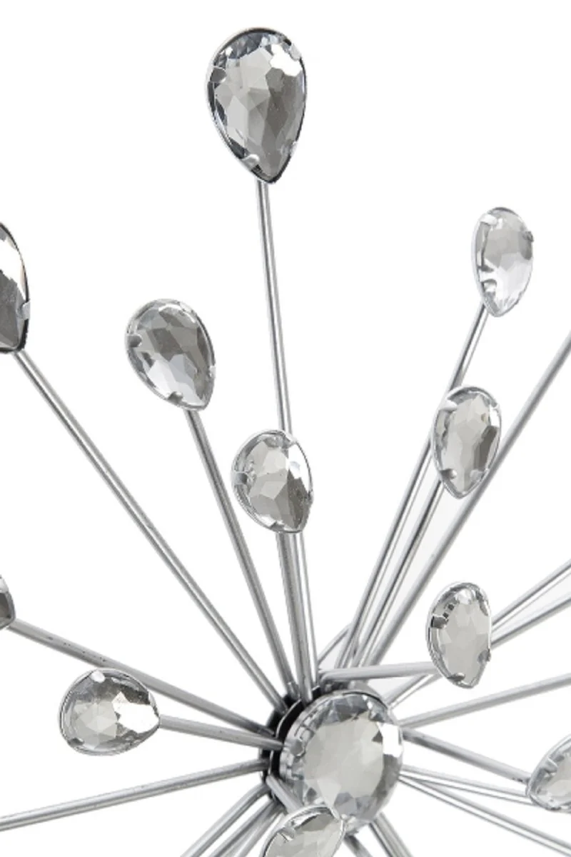 Casa Padrino conjunto de candelero de pared de diseño de 4 plata 24 x 6 x H. 31 cm - Decoración de Pared Decorativa