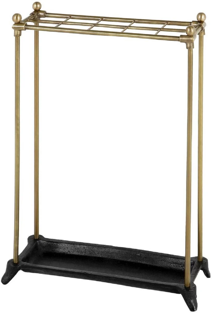 Casa Padrino soporte de bastón de lujo latón antiguo / negro 40 x 16 x A. 54 cm - Accesorios para Hoteles y Restaurantes