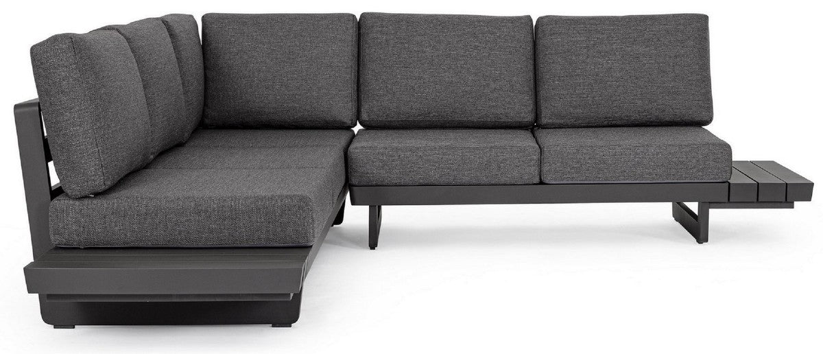 Casa Padrino sof¨¢ esquinero de jard¨ªn de lujo antracita A. 80 cm - Sof¨¢ de jard¨ªn modular - Sof¨¢ de terraza - Muebles de jard¨ªn - Muebles de terraza - Muebles de exterior - Muebles de lujo