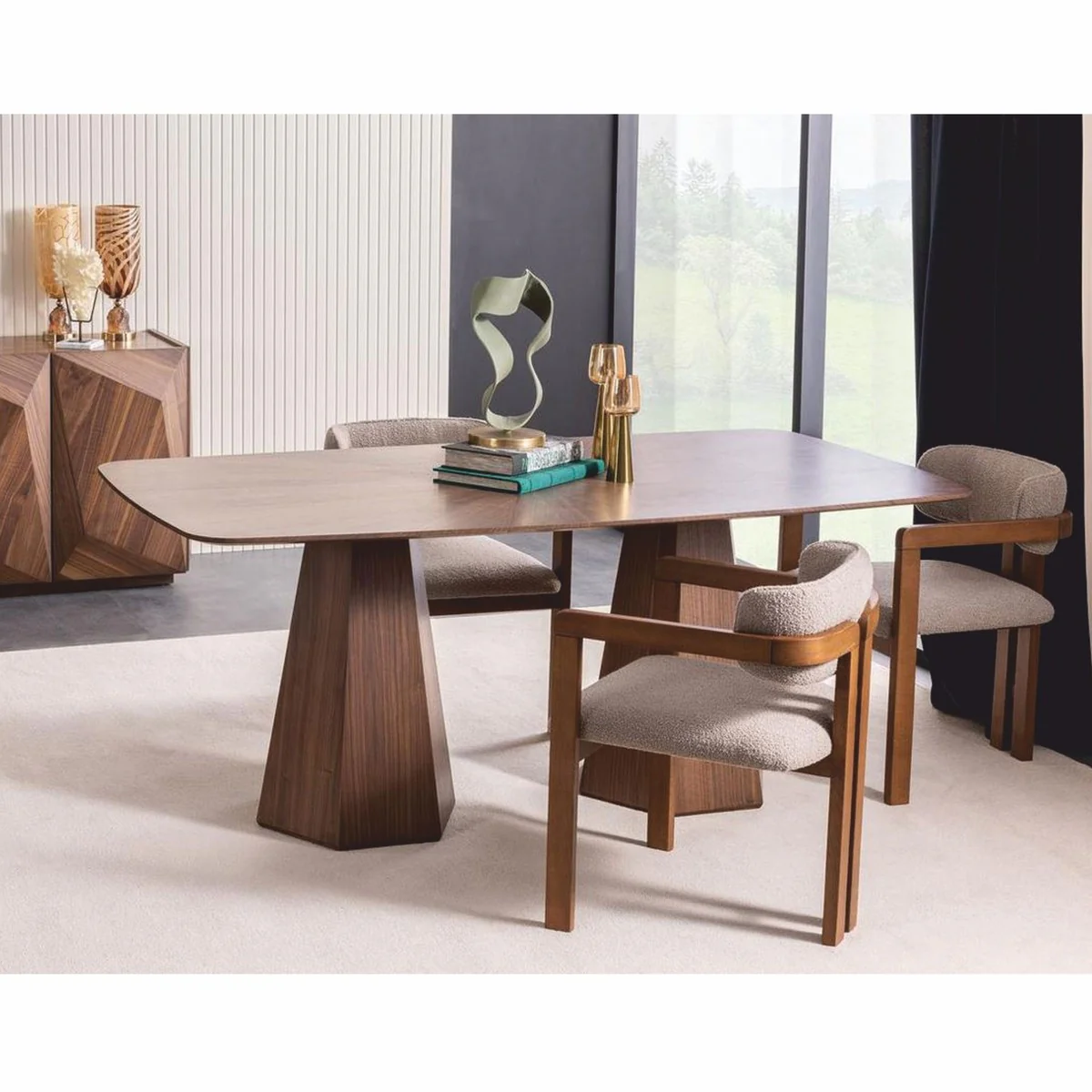 Casa Padrino mesa de comedor de lujo de madera maciza marr¨®n 190 cm - Muebles de hotel y comedor