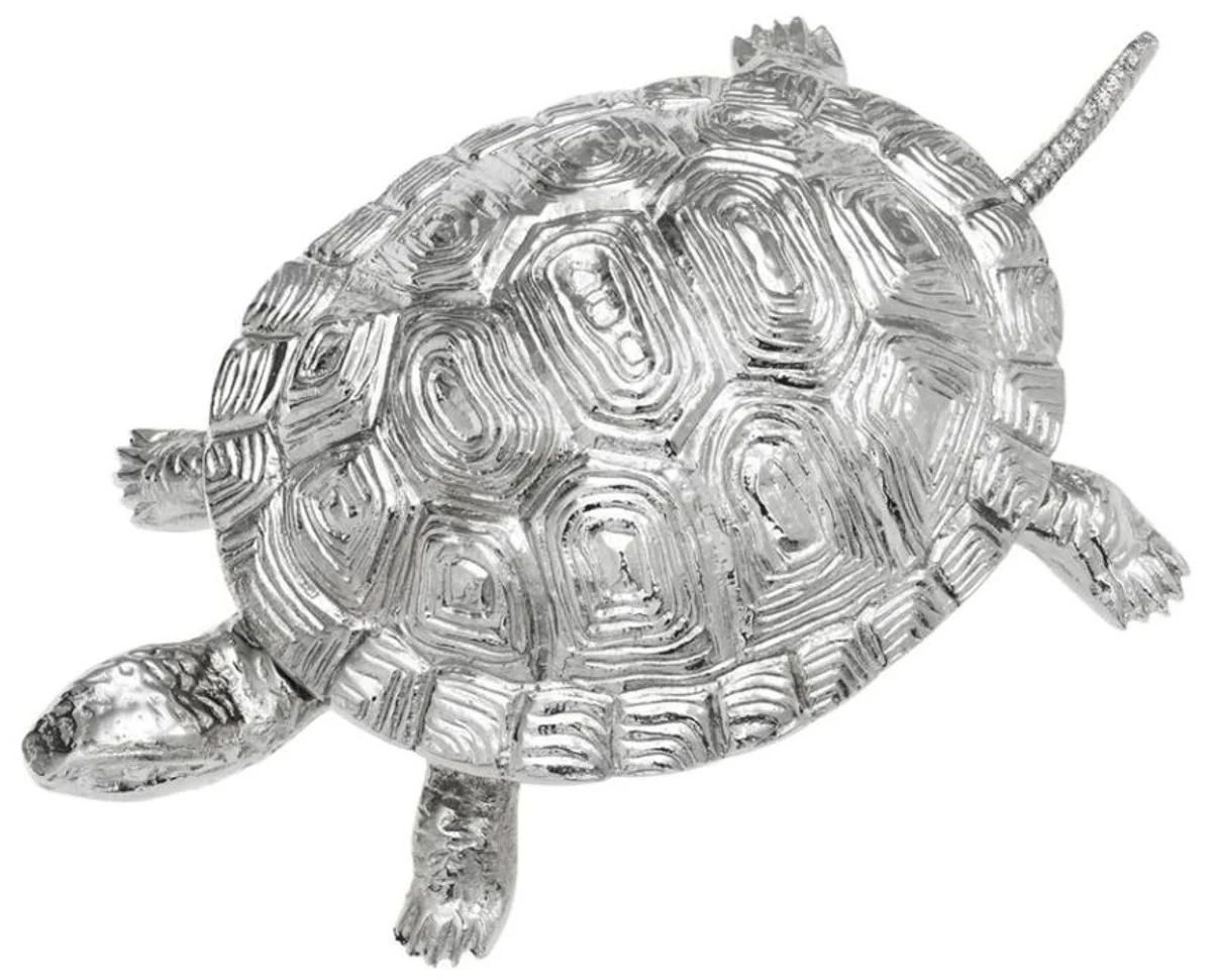 Caja de lujo Casa Padrino con la tortuga tapa de latón niquelado 19,5 x 10,5 x 6,5 cm H. - Decoración de lujo