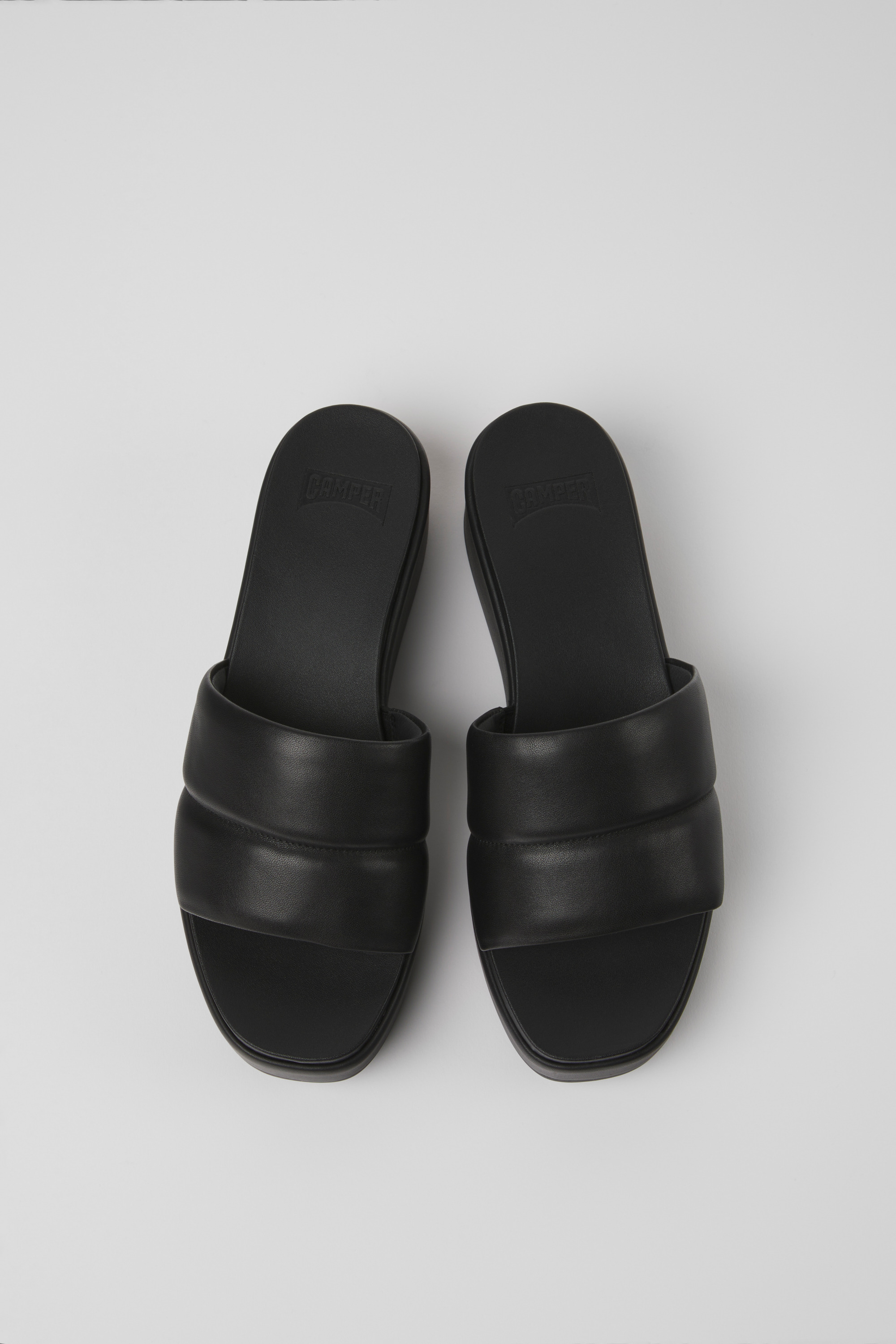 Misia - Black leather sandals for women