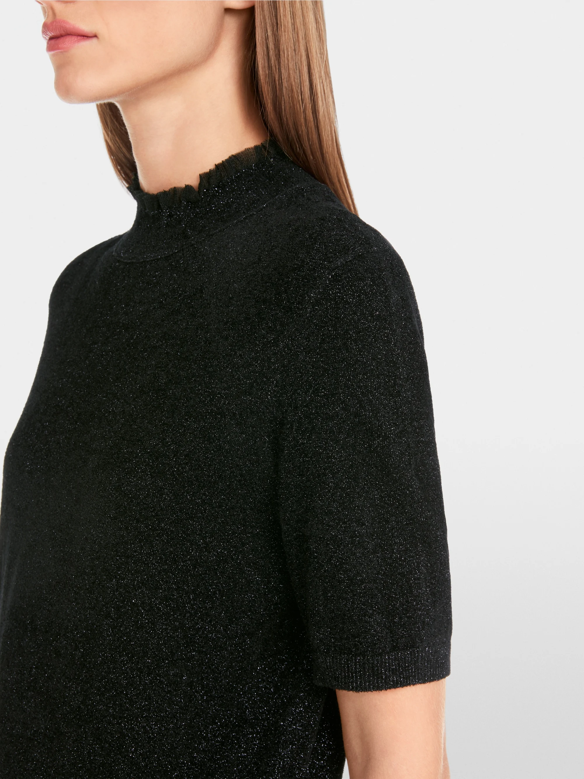 Marc-Cain Short-sleeve pullover in glitter elegance