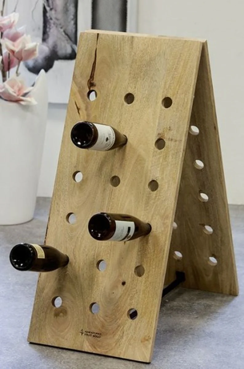 Casa Padrino Champagne bottle stand made of mango wood - wine bottle stand for 36 bottles - sparkling wine