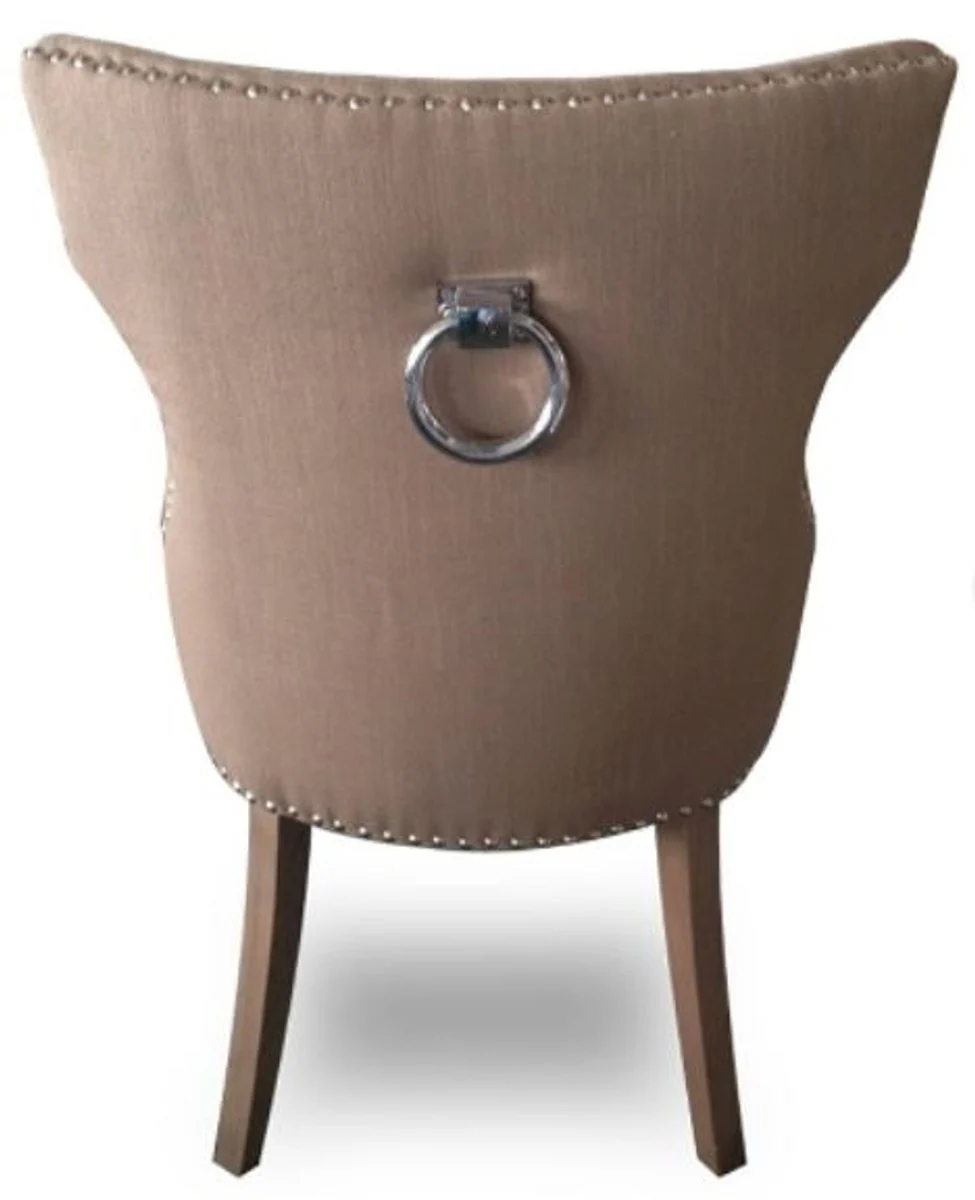 Casa Padrino luxury dining chair taupe / brown 59 x 65 x H. 98 cm - Dining Room Furniture