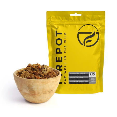 Ración Delicias de cerdo y Frijoles Firepot - Comida deshidratada